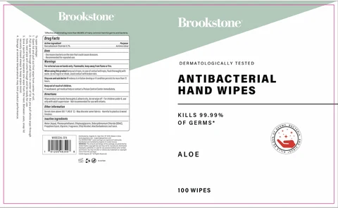 Brookstone Antibacterial Hand Wipes Aloe packaging