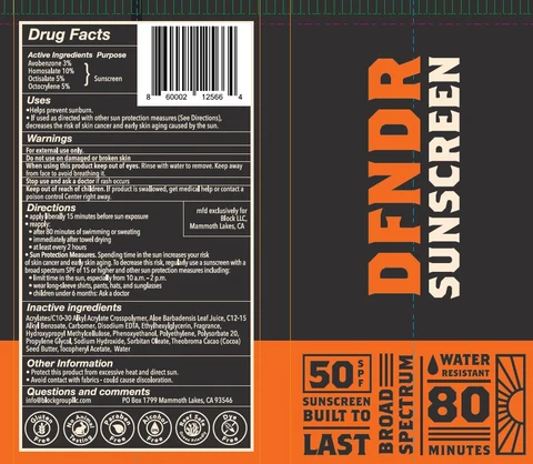 DFNDR SUNSCREENSPF 50 포장