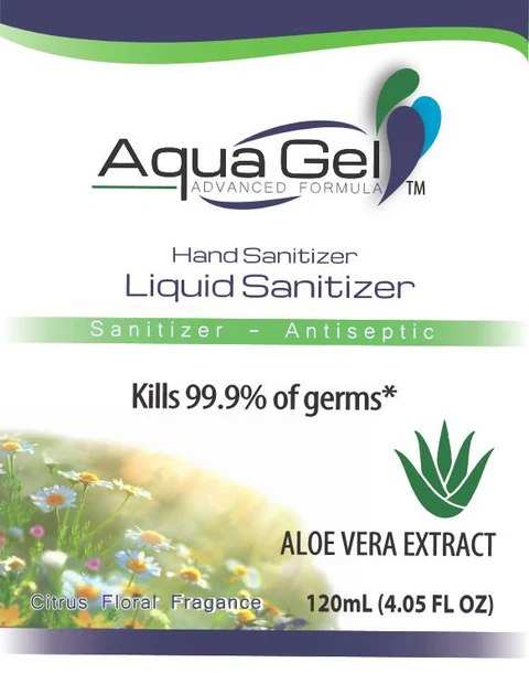AQUA GEL LIQUID HAND SANITIZER 120 ml
