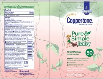 Coppertone Pure and Simple Sunscreen SPF 50 포장
