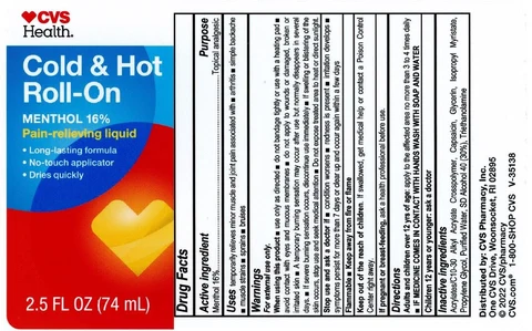 CVS Cold and Hot Roll-On packaging