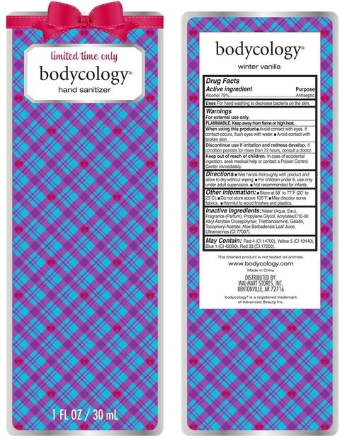 winter vanilla hand sanitizerbodycology packaging