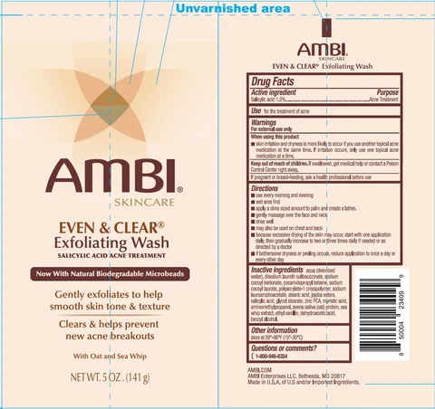 AMBI Even and Clear Exfoliating Wash Acne Treatment 포장