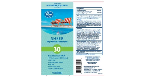 Kroger Sheer dry-touch SFP 30 포장