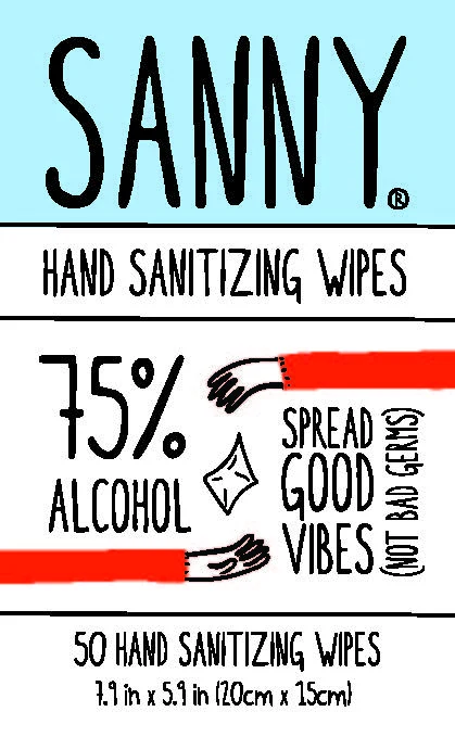 Sanny Hand Sanitizing Wipes 포장