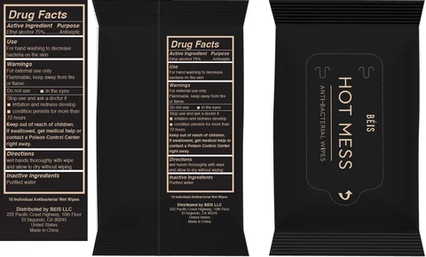BEIS Hot Mess Antibacterial Wipes 포장