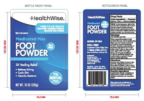 HealthWise Medicated Foot Powder packaging