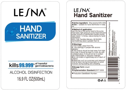 LESNA Hand Sanitizer packaging