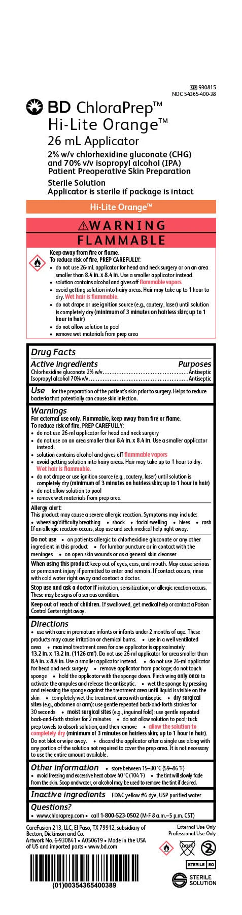 ChloraPrep One-Step packaging
