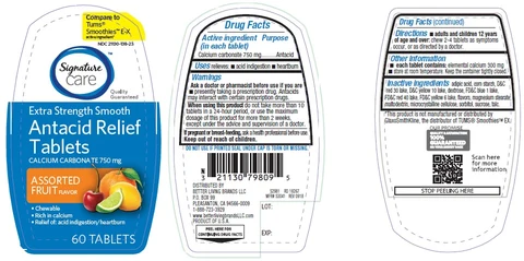 Signature care Extra Strength Smooth Antacid Assorted Fruit 포장