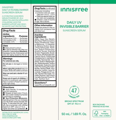 INNISFREE DAILY UV INVISIBLE BARRIER SUNSCREEN SERUM 포장