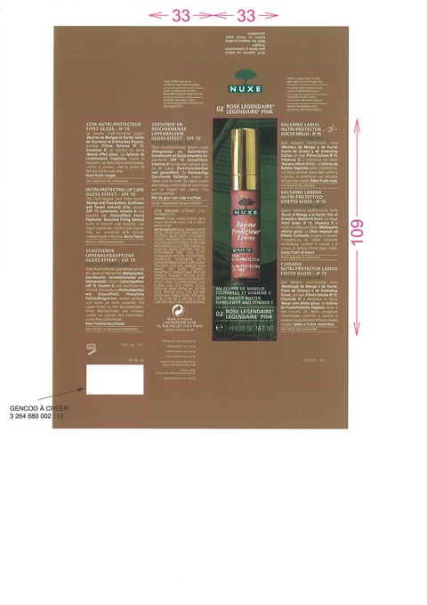 BAUME PRODIGIEUX LEVRES 02 LEGENDAIRE PINKNUTRI-PROTECTING LIP CARE SPF 15 포장