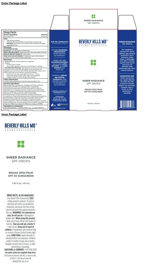BEVERLY HILLS MD SHEER RADIANCE SPF DROPS SUNSCREEN 포장