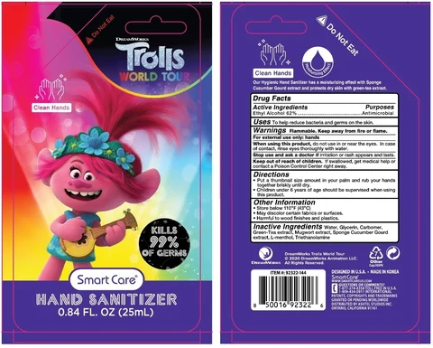 Trolls Hand Sanitizer 0.84 oz packaging