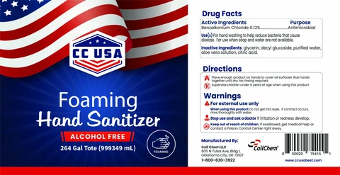 CC USA Non-Alcohol Foaming Hand Sanitizer packaging