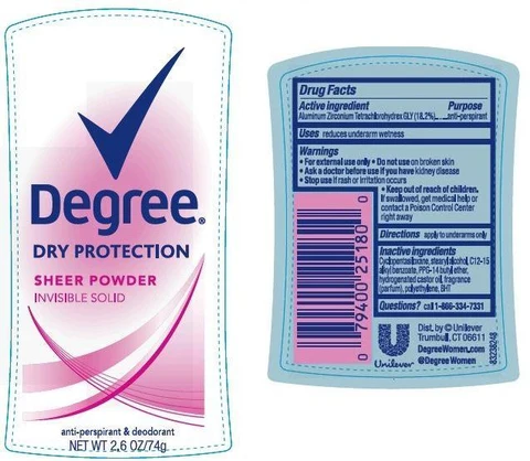 DegreeSheer Powder Antiperspirant and Deodorant 포장