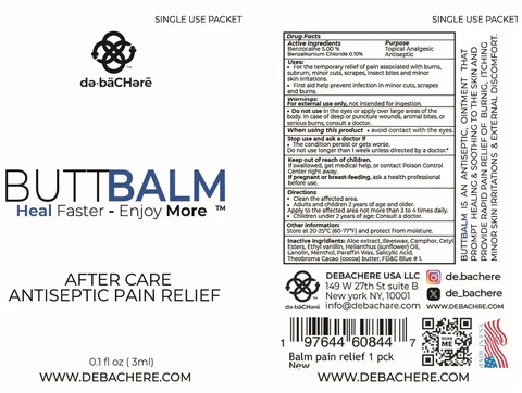 DEBACHERE Butt Balm After Care Antiseptic Pain Relief 포장