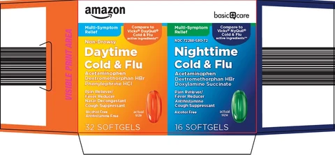 basic care daytime cold and flu nighttime cold and flu 포장
