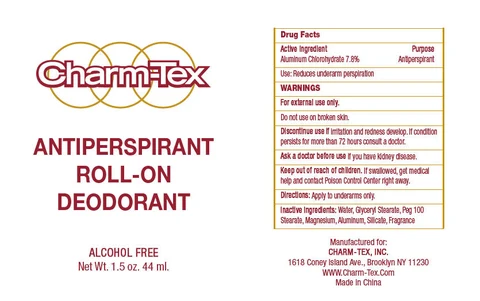 Charm-TexANTIPERSPIRANT ROLL-ON DEODORANT 포장