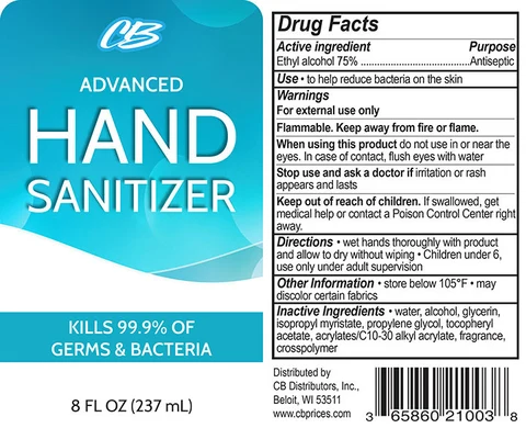CB Advanced Hand Sanitizer packaging