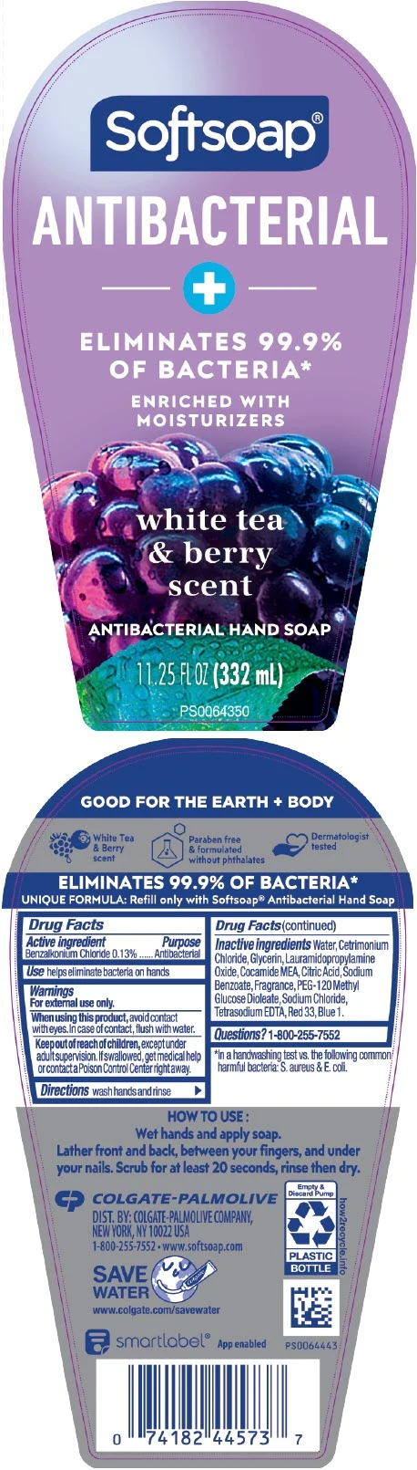 Softsoap Antibacterial with Moisturizers White Tea and Berry 포장