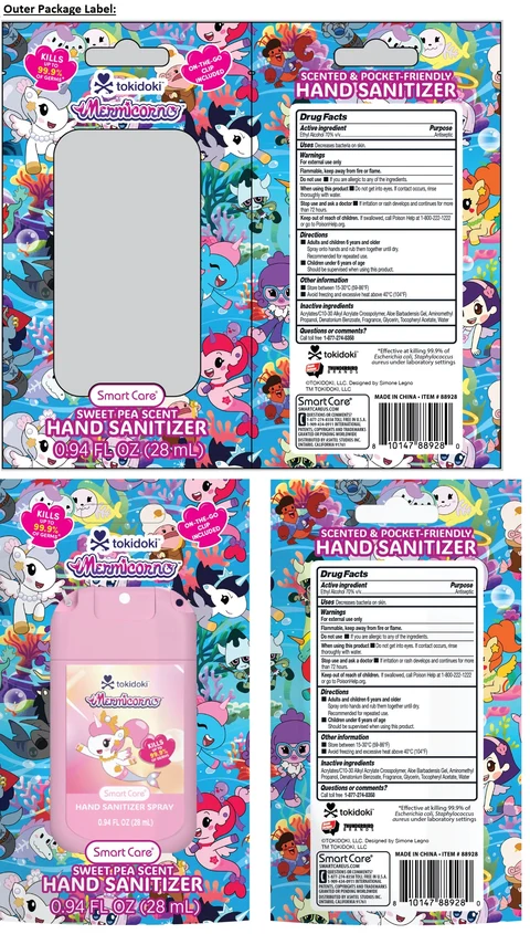 Smart Care tokidoki Mermicorno SWEET PEA SCENT HAND SANITIZER 포장