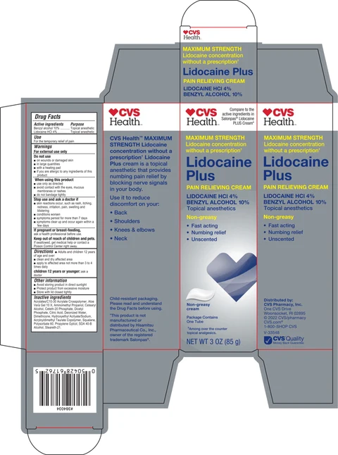 CVS Health Lidocaine PlusPain Relieving 포장