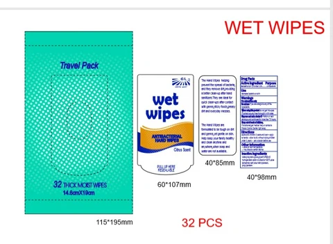 Wet Wipes Antibacterial Hand Wipes packaging