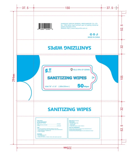 SANITIZING WIPES 포장