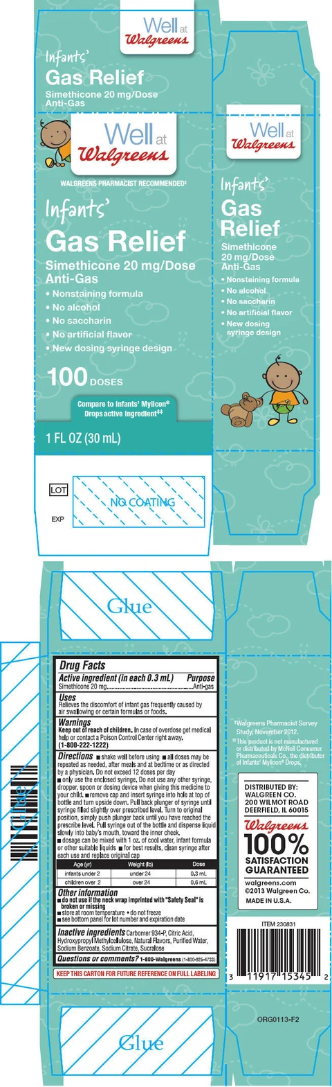 Infants Gas Relief Non-Staining Formula packaging