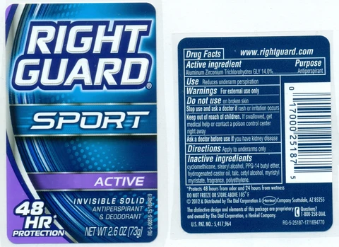 Right Guard Sport I.S. Antiperspirant Deodorant Active packaging