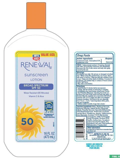 Rite Aid RENEWALSPF 50 packaging