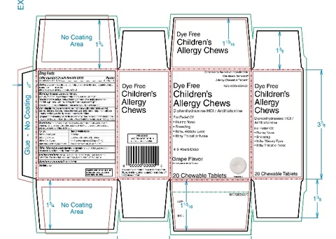 WALGREENS Dye Free Chidrens Allergy Chews 포장
