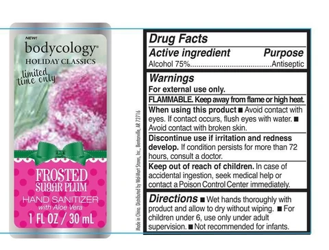 frosted sugar plum hand sanitizerbodycology packaging