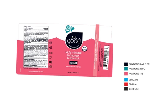 All Good kids mineral sunscreen butter stick SPF 50 포장