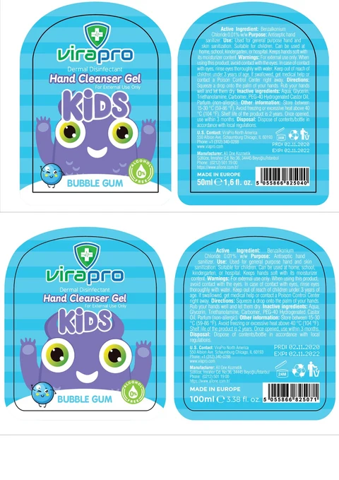 VIRAPRO KIDS HAND CLEANSER 포장