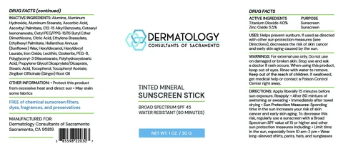 Tinted Mineral Sunscreen Stick packaging