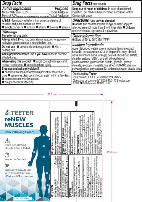 Teeter reNEW MUSCLES Pain Relieving packaging