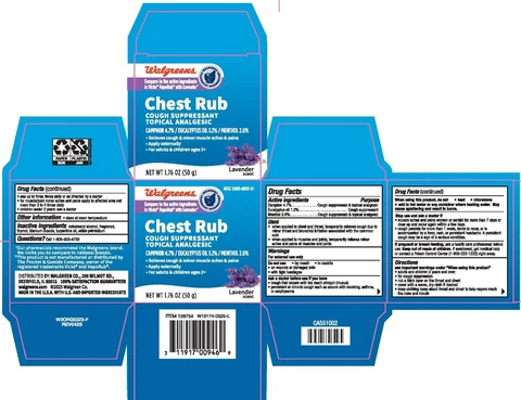 Walgreens Lavender Chest Rub packaging
