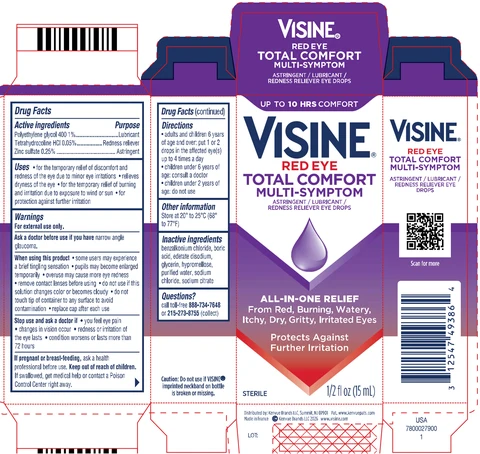 Visine Red Eye Total Comfort Multi-Symptom 포장