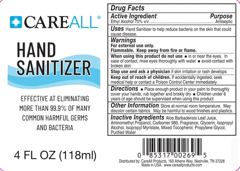 CareALL Hand Sanitizer 포장