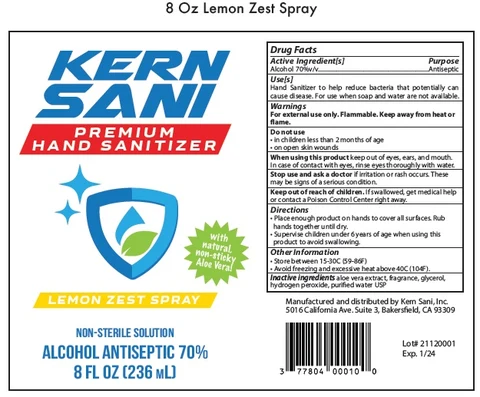 Kern Sani, Inc Hand Sanitizer - Lemon Zest 포장
