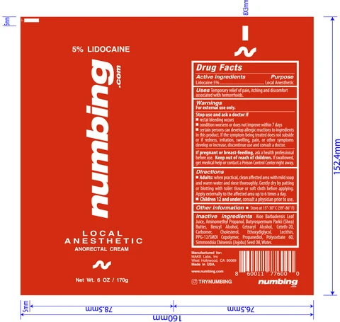 Local Anesthetic Anorectal Cream packaging