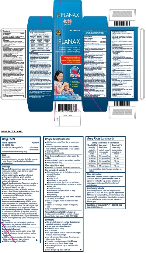 Childrens FLANAX ORAL packaging