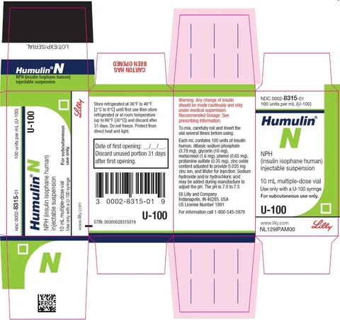 Humulin N 포장