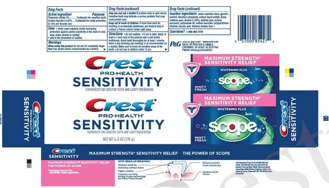 Crest Pro-Health SensitivityWhitening Plus Scope 포장