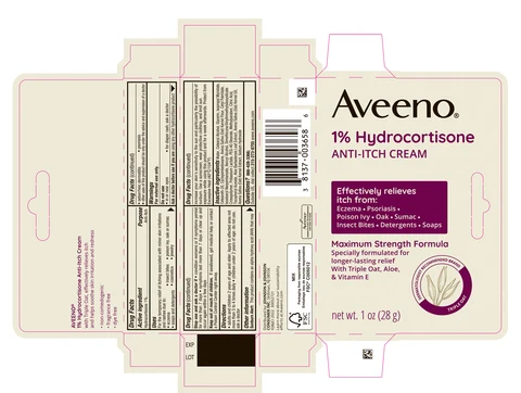 Aveeno Hydrocortisone ANTI-ITCH 포장
