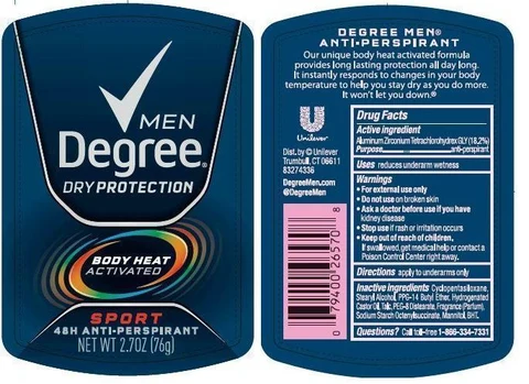 DegreeSport Antiperspirant and Deodorant 포장