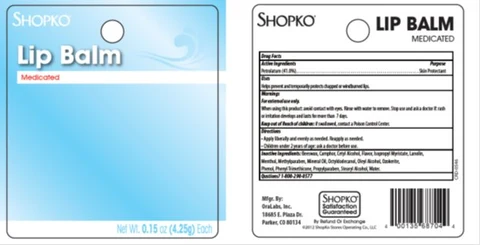 Shopko Medicated Lip Balm 포장