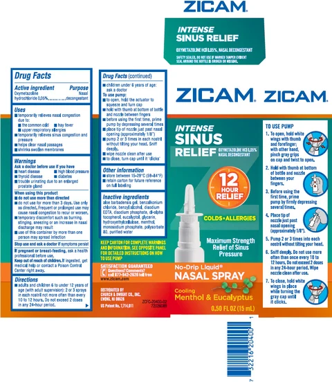 Zicam Intense Sinus Relief 포장
